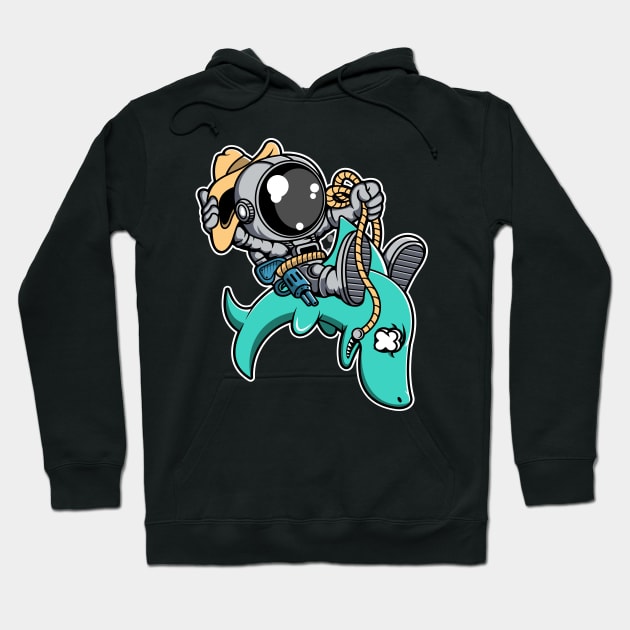 Astronaut Riding Shark Hoodie by ArtisticParadigms